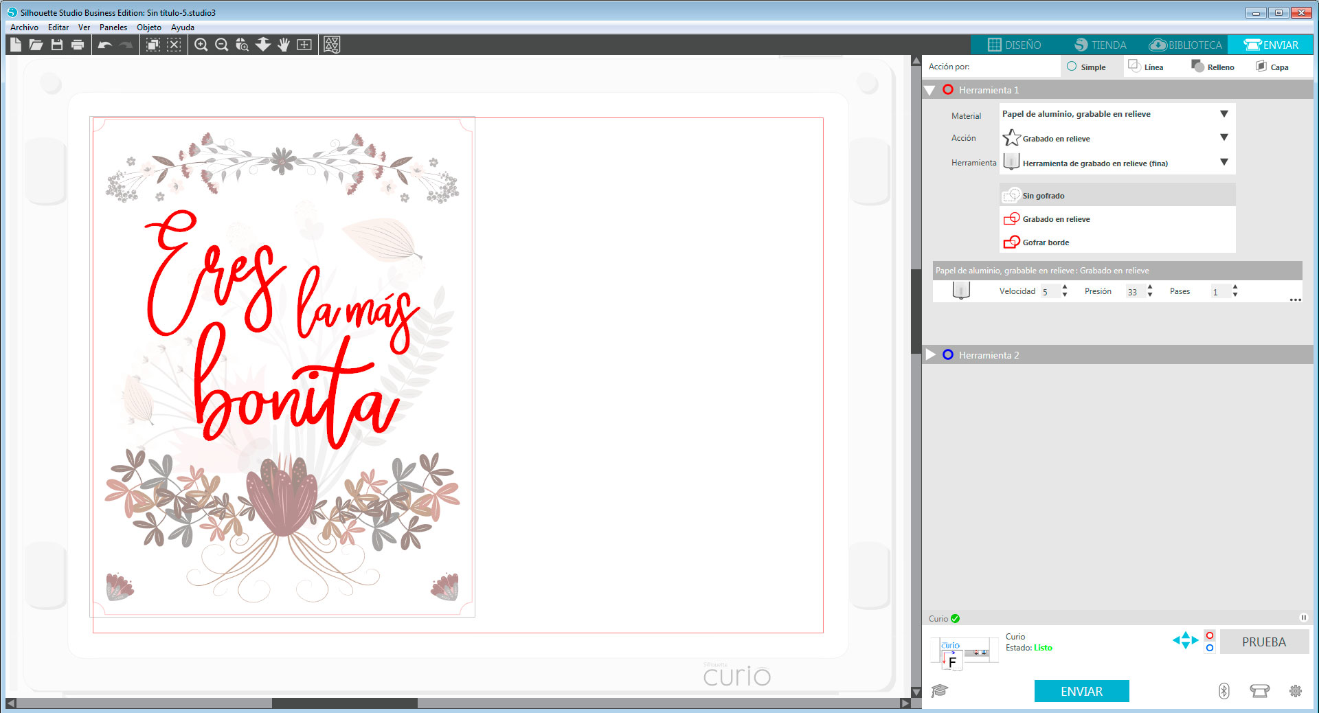 Hojas de foil transferible para embossing Silhouette